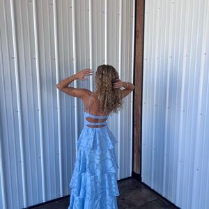 Light Blue Tiered Dress